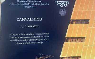 Svečana dodjela zahvalnica Filozofskog fakulteta Sveučilišta u Zagrebu.