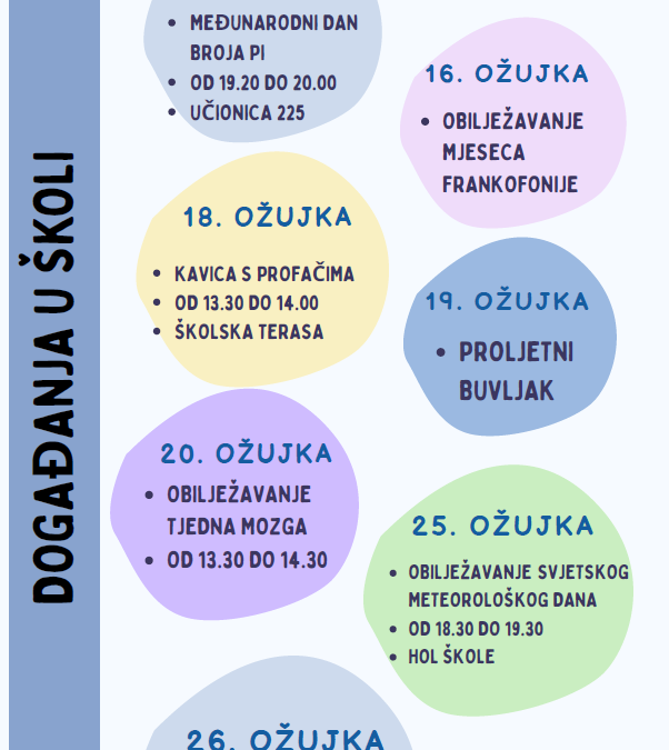 OŽUJAK- događanja u školi